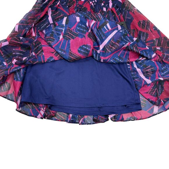 LULUS NwT Britannia Navy Blue Print Skater Dress Size M - Picture 5 of 9